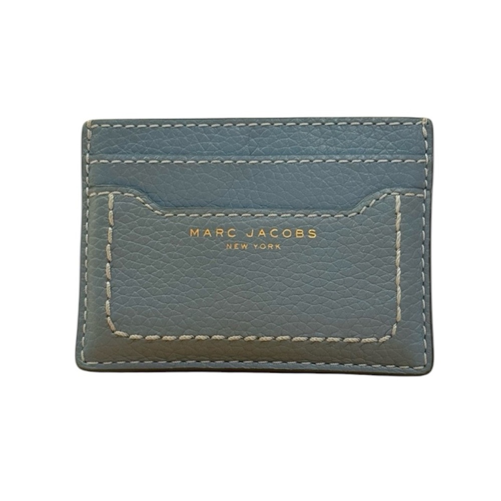 Marc Jacobs Pebbled Leather Blue Card Wallet